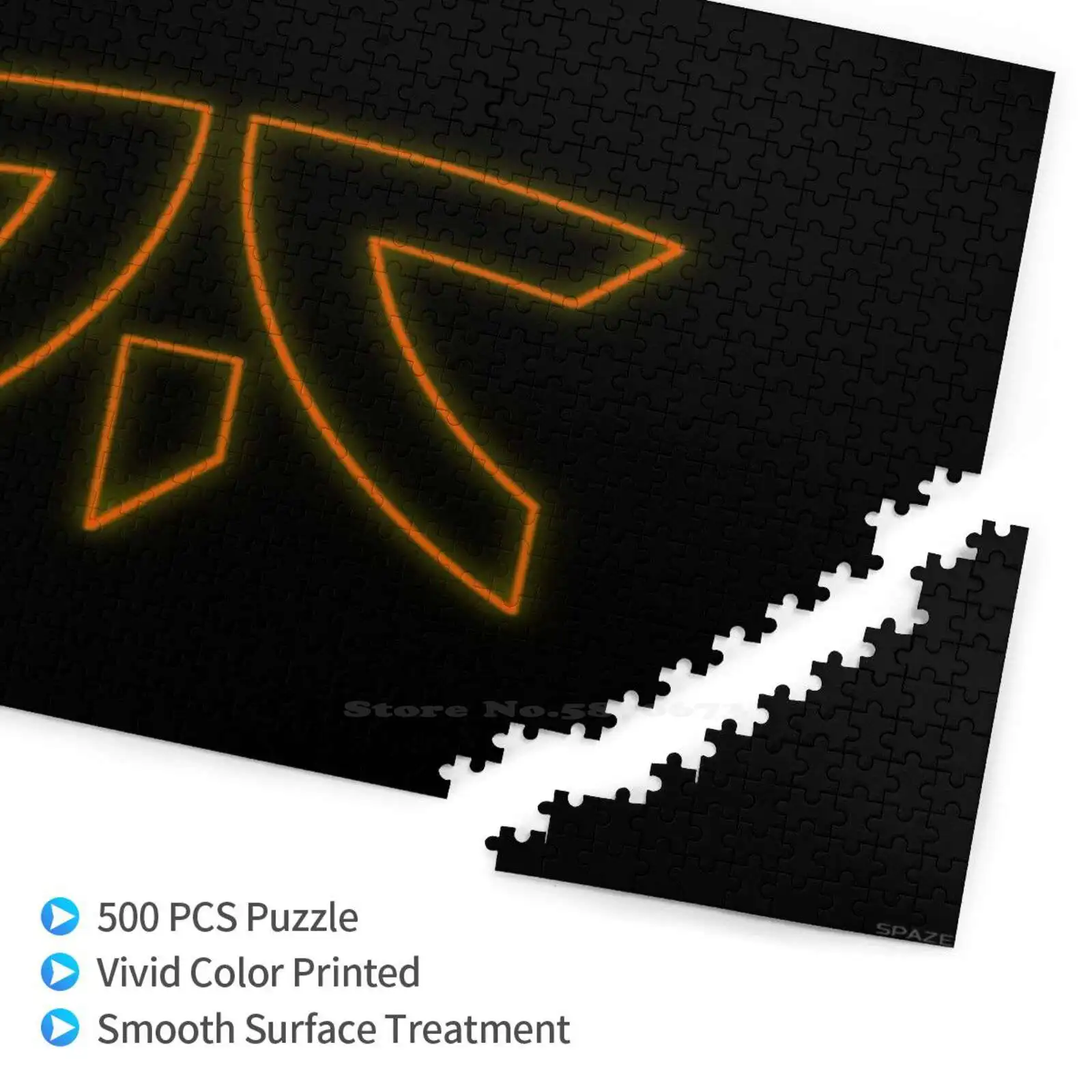 Фан-арт неонового логотипа, оранжевая пазл-головоломка на 500 элементов, деревянные образовательные игрушки Csgo Cs Go Nip Counter Strike.
