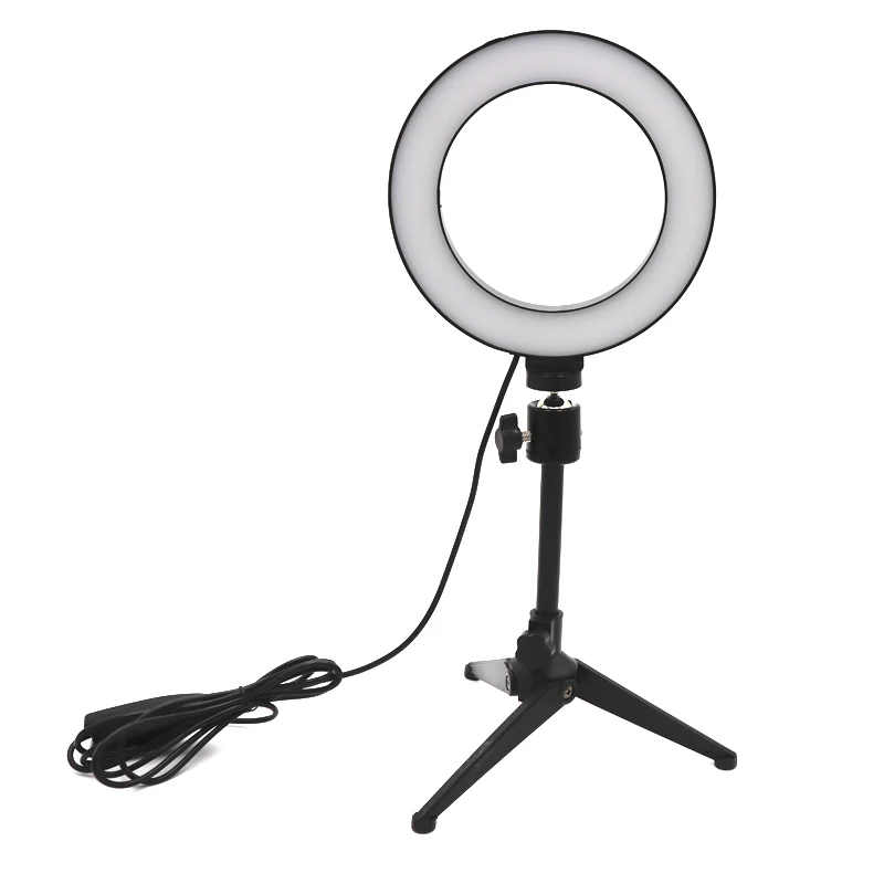 

PULUZ 16 cm USB 3 Modes Dimmable Photography Photographic Studio Ring Light LED Video Light &Cold Shoe Tripod Ball Head