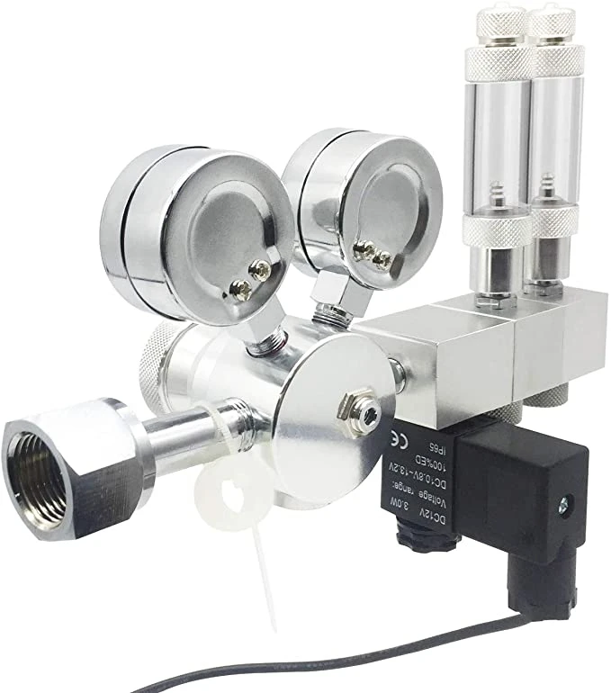 FZONE Pro Series-regulador de CO2 de doble etapa para acuario, presi&oacute;n de salida ajustable con solenoide de CC y alta precisi&oacute;n integrada-4