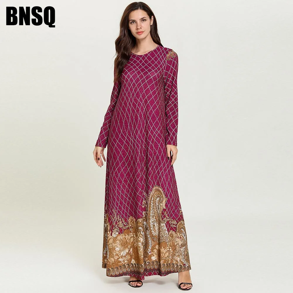 BNSQ Muslim Arabic Islamic 2019 Dubai Kaftan Abaya Moroccan Middle Eastern Morocco Indonesia Dress Oversized Casual Robe | Тематическая