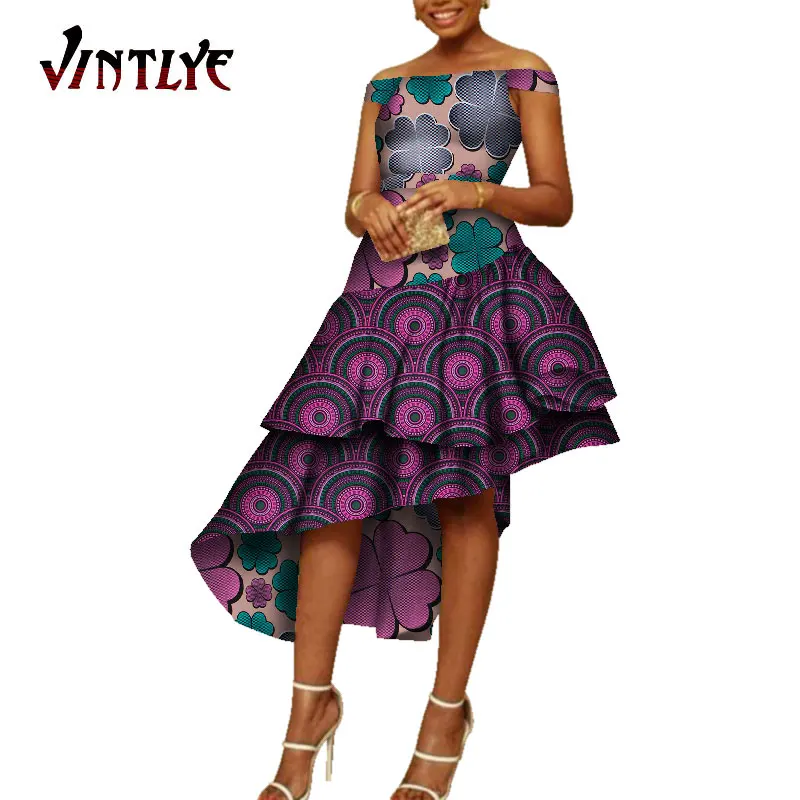 Африканский принт платья для женщин с цветочным принтом трубка платье без