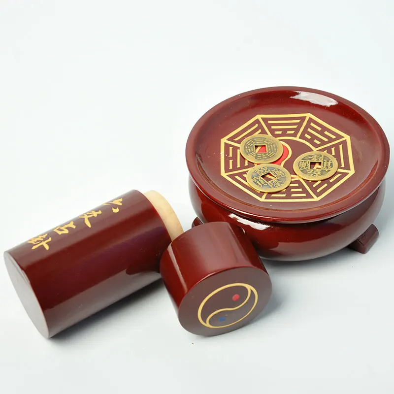 

Fengshui 64 divinatory divination drum of Zhouyi six trigram tools of Zhouyi card of Yijing 6 Yao divination tool coins money