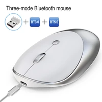 wireless silent bluetooth mouse lightweigh home office rechargeable 2 4ghz usb ergonomic for pc laptop cute grey pink silvery