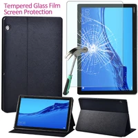 tablet case for huawei mediapad m5 lite 10 1m5 10 8 pu leather cover case flip protective casetempered glass protective film
