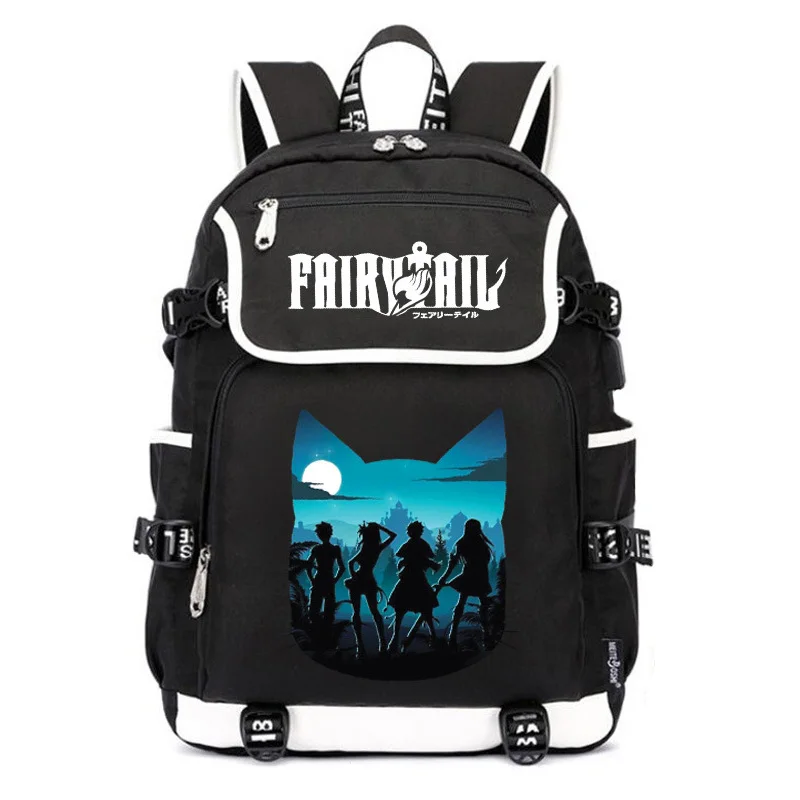 Женский дорожный рюкзак FAIRY TAIL с изображением счастливого кота из мультфильма