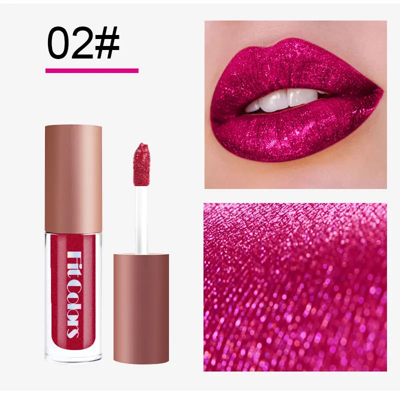 4 шт./компл. металлический блеск Губная помада водостойкий мерцающий красный