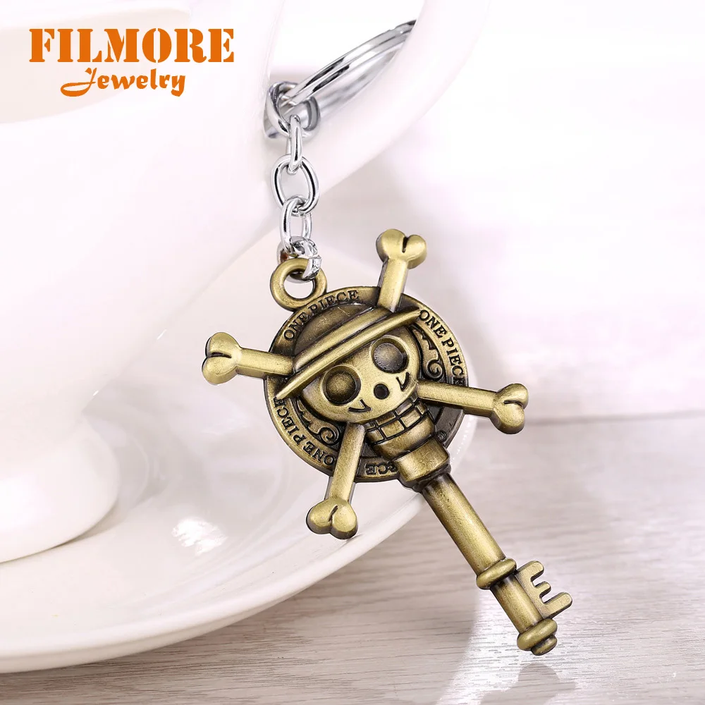 Одна штука аниме брелок OP Солнечный Луффи белая борода бронзовая подвеска дружба