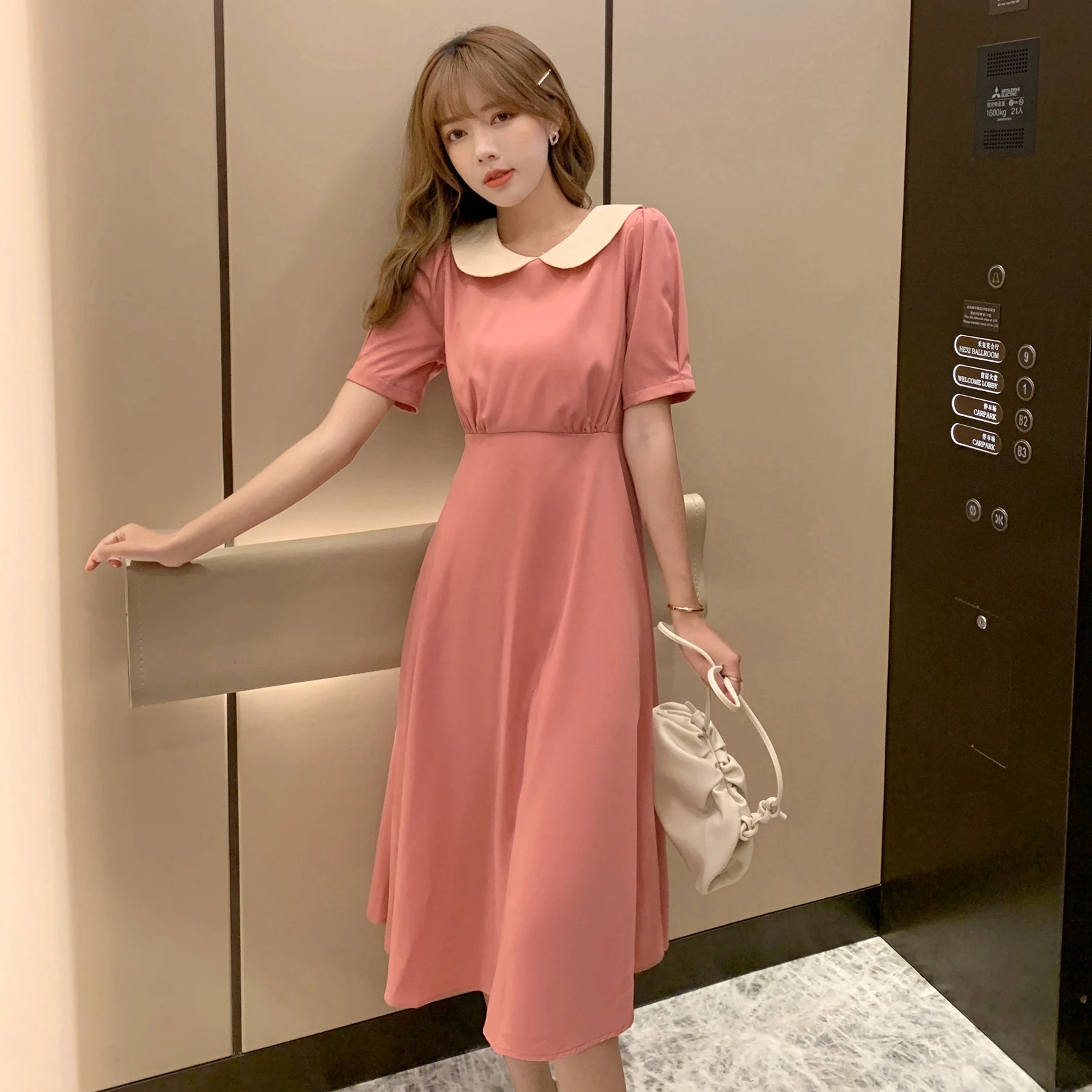 

Make spot ~ 2021 summer new Korean little fresh summer dress female doll back strap color