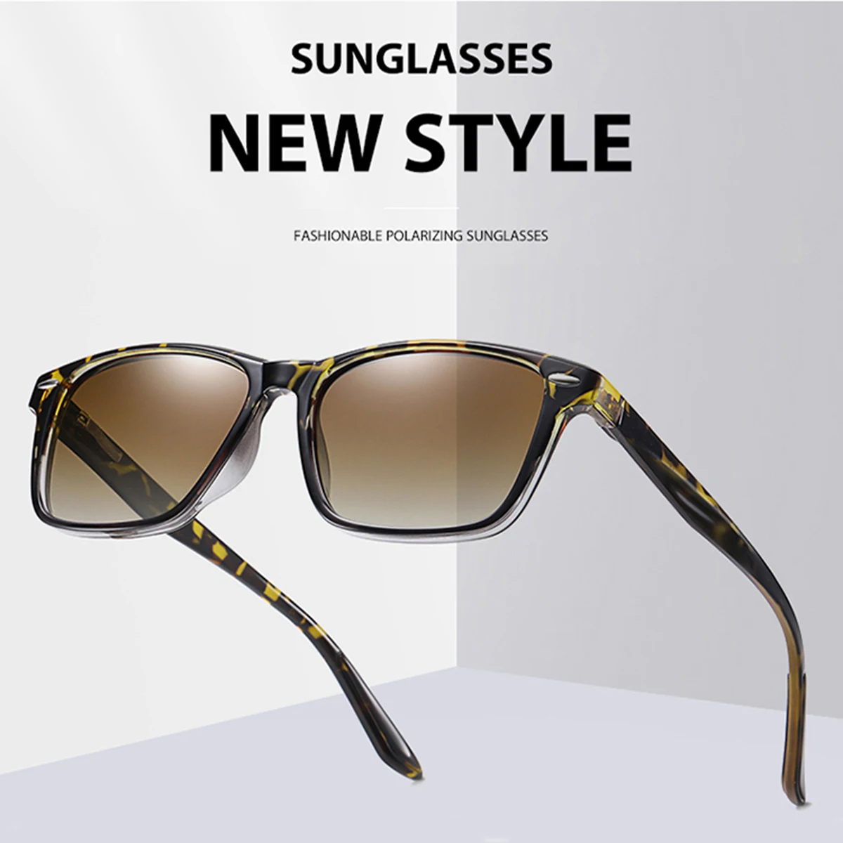 

Polarized Sunglasses Men and Women Fashion Square TR90 Frame Sun Glasses Classic Rivet Rays Brand Designer Goggle UV400