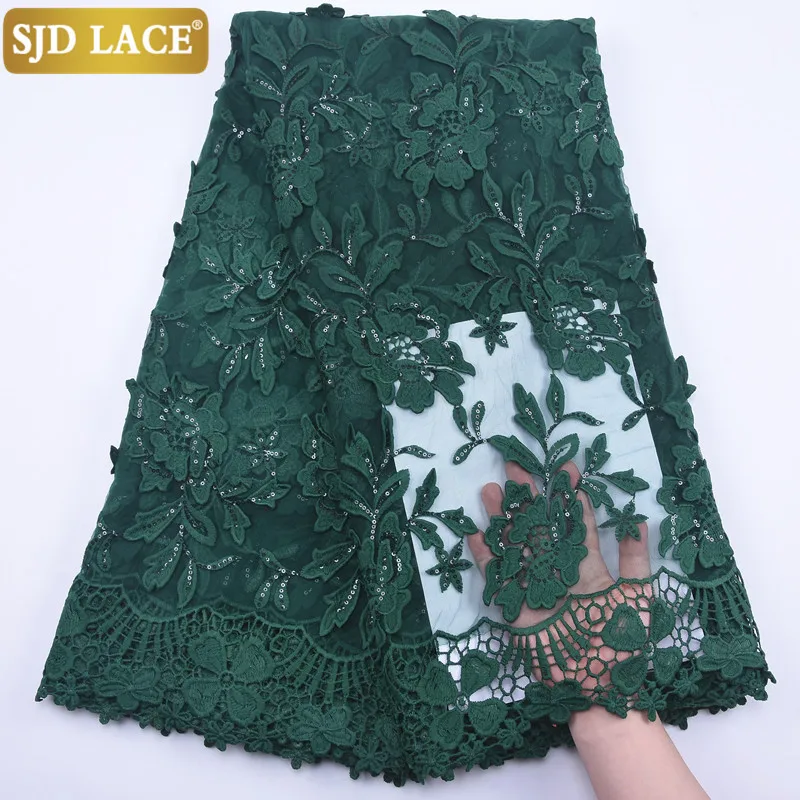 SJD LACE African Laces Fabric Embroidered Milk Silk Sequins High Quality Dubai French Mesh Lace A1886 | Дом и сад