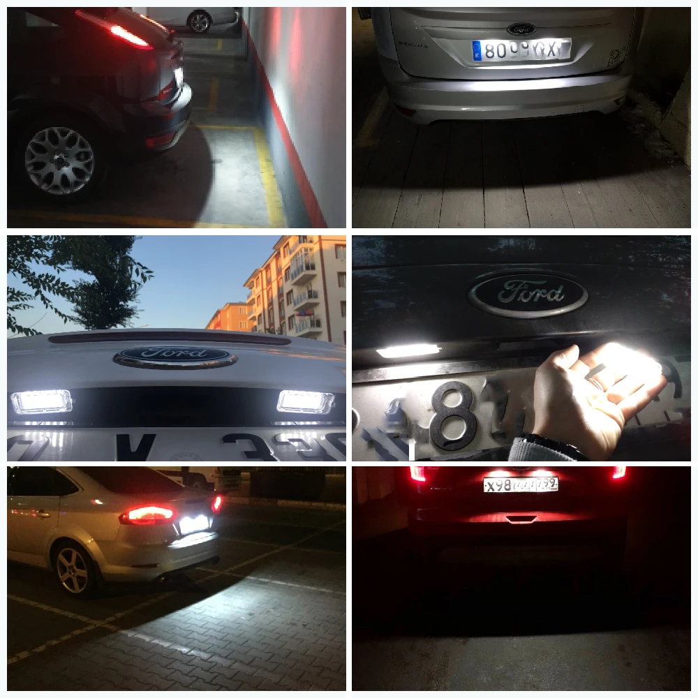 Led License Plate Light Lamp For Jaguar XJ XF Ford Escape B-Max WAGON CARGO Transit Fiesta Focus S-MAX C-MAX Mondeo Kuga Galaxy