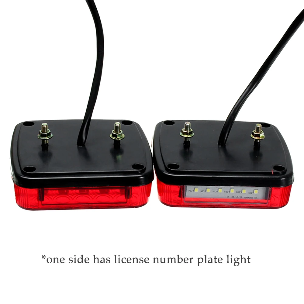 

2PCS Trailer Truck Caravan Taillight 12V LED Tail Light Turn Signal Indicator Rear Reverse Brake Stop Lamp Number Plate Light