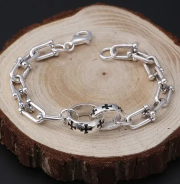 

2021 Новое поступление Настоящее серебро 925 браслеты из нержавеющей стали для женщин браслет femme пересечения браслет 17 см