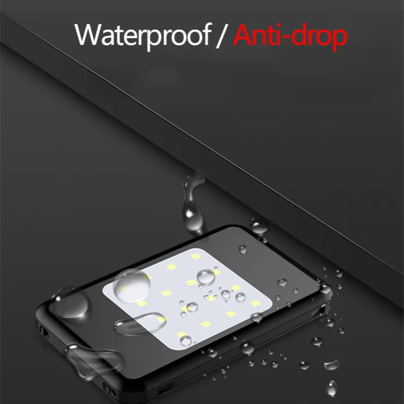 

30000mAh Waterproof Solar Power Bank Shockproof Mini Portable External Battery Powerbank With LED Flashlight Fast Charging