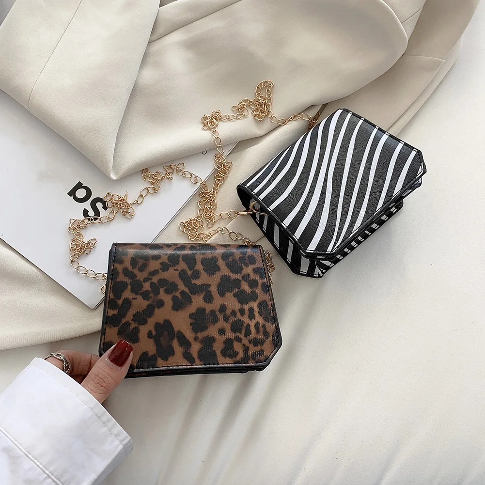 

Women Casual Chain Handbag Animal Pattern Print PU Leather Chain Crossbody Bag Fashion Ladies Messenger Bag for Women