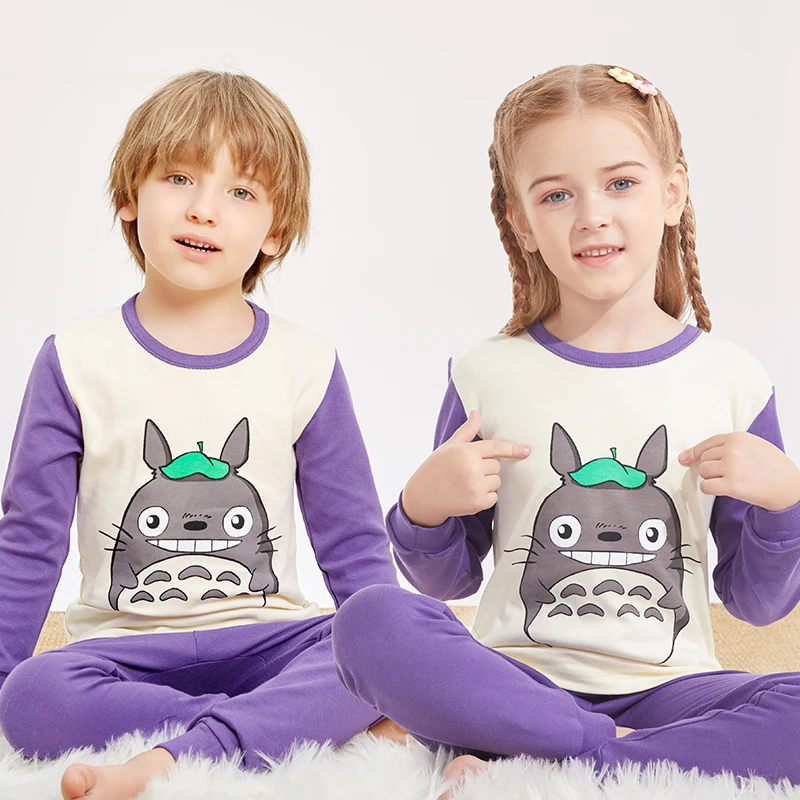 

Autumn Baby Clothes Set Totoro Cartoon Pajamas For Boys Girls Tshirt Trousers 2PCS Unisex Cute Pyjamas Kids Children's Clothing