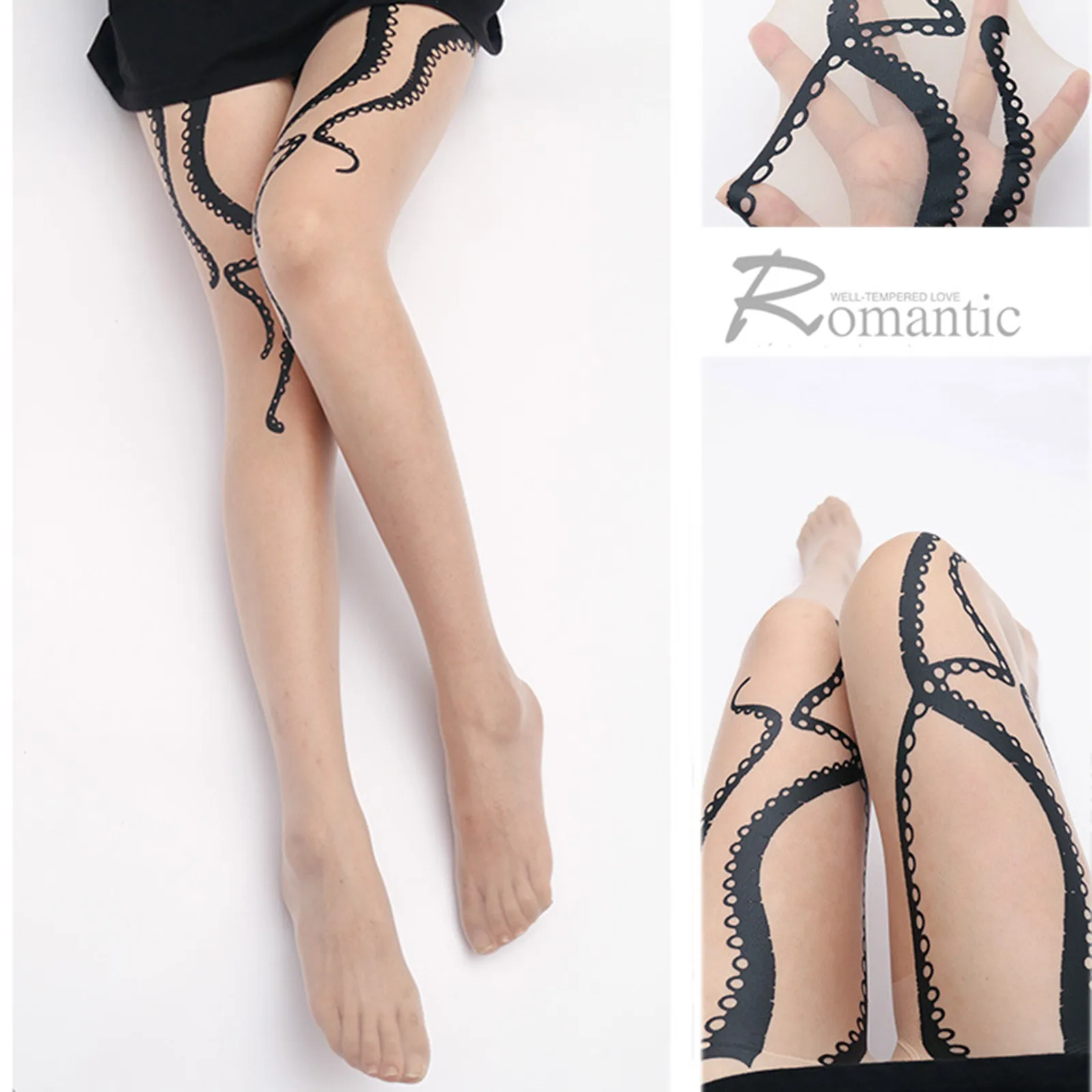 

Осенне-зимние женские чулки с рисунком, толстые прозрачные носки, колготки, женские колготки для девочек E3