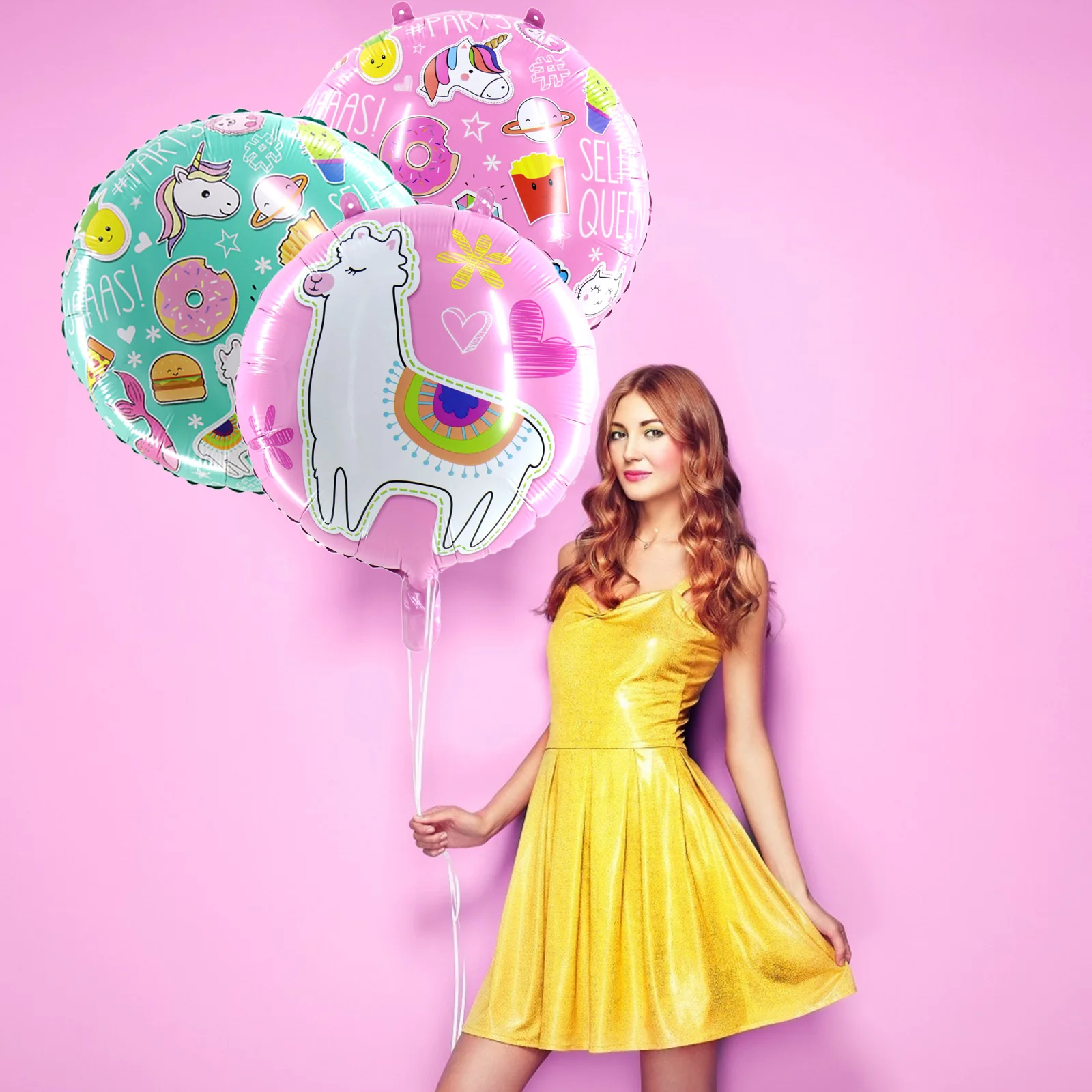 1 шт. воздушный шар из алюминиевой фольги с изображением ламы животных альпаки