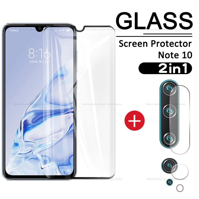 Закаленное стекло 2 в 1 для Xiaomi Mi Note 10 CC9 Pro Защитная пленка переднего экрана и