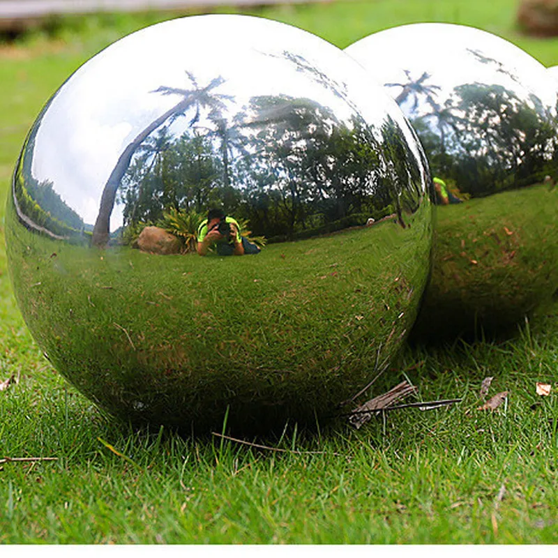 1 шт. Сферический зеркальный полый шар блестящий из нержавеющей стали с высоким