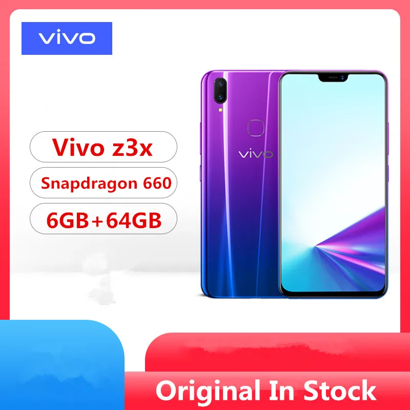 Смартфон Vivo Z3X Snapdragon 660 Android 9 0 6 26 дюйма IPS X + 64 ГБ 16 13 МП|Смартфоны| |