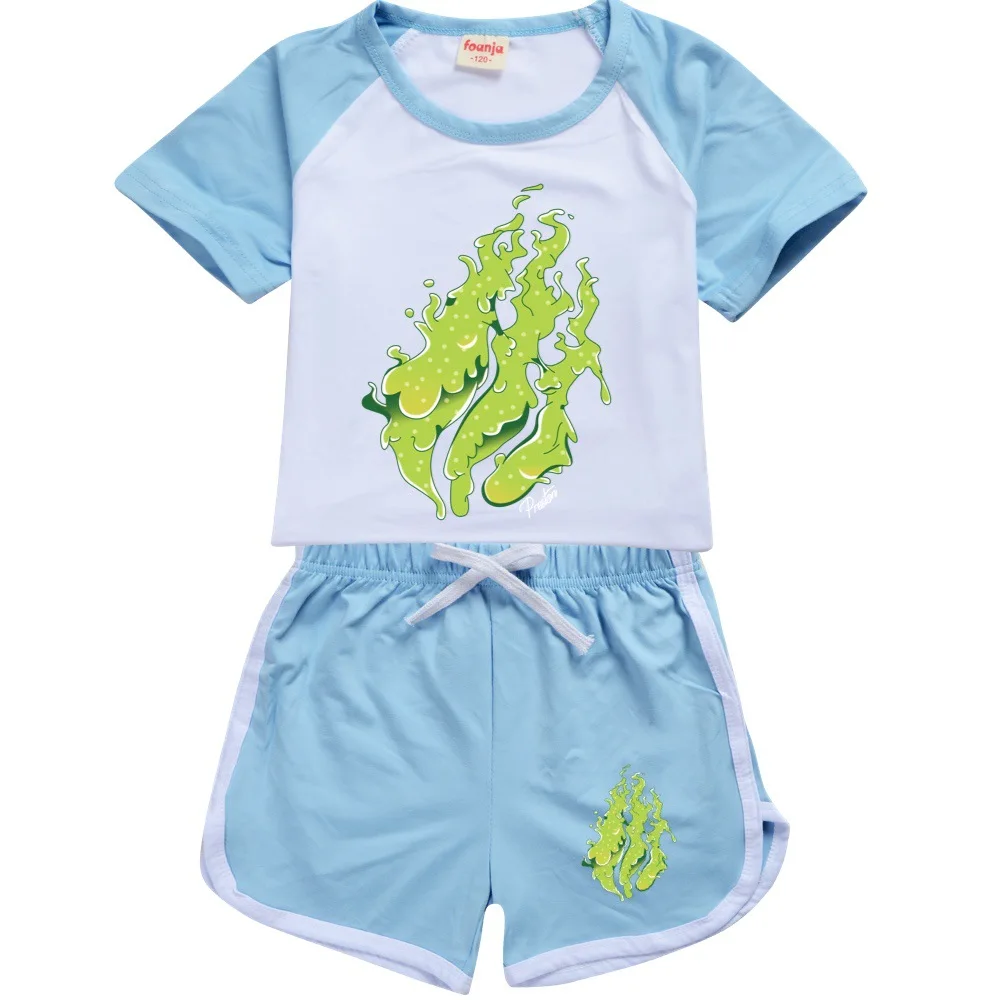 

Toddler Summer Girls Boys Clothing PRESTONPLAYZS Kids Sports T shirt+Pants 2-piece set Baby Clothing Comfortable outfits Pyjamas