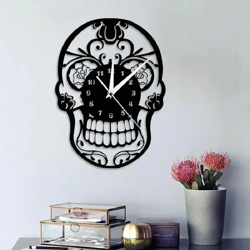Креативные настенные 3d-часы с человеческим скелетом Череп современный дизайн