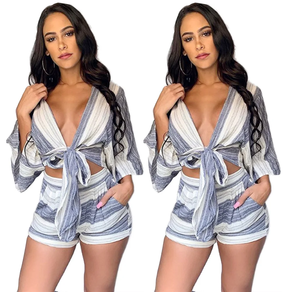 Fashion Striped Two-piece Women