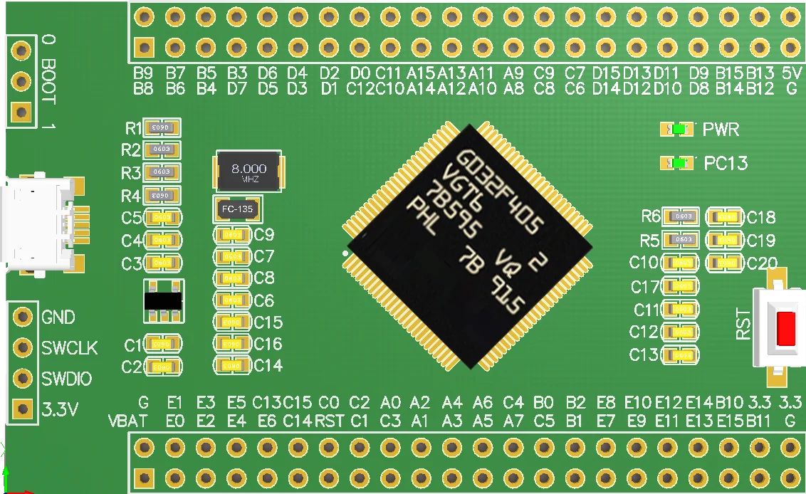 Материнская плата большой емкости Gd32f405vgt6 новый продукт заменяет микрокомпьютер