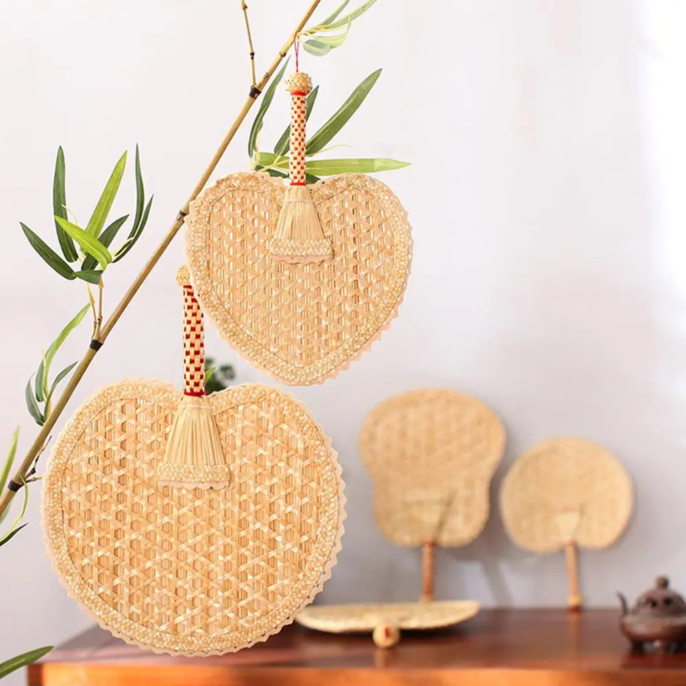 Чистый ручной вентилятор из пшеничной соломы летний натуральный экологически