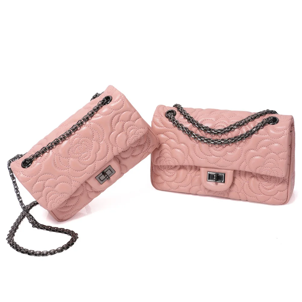 2020 натуральная кожа металлические цепочки женская сумка через плечо на одно с