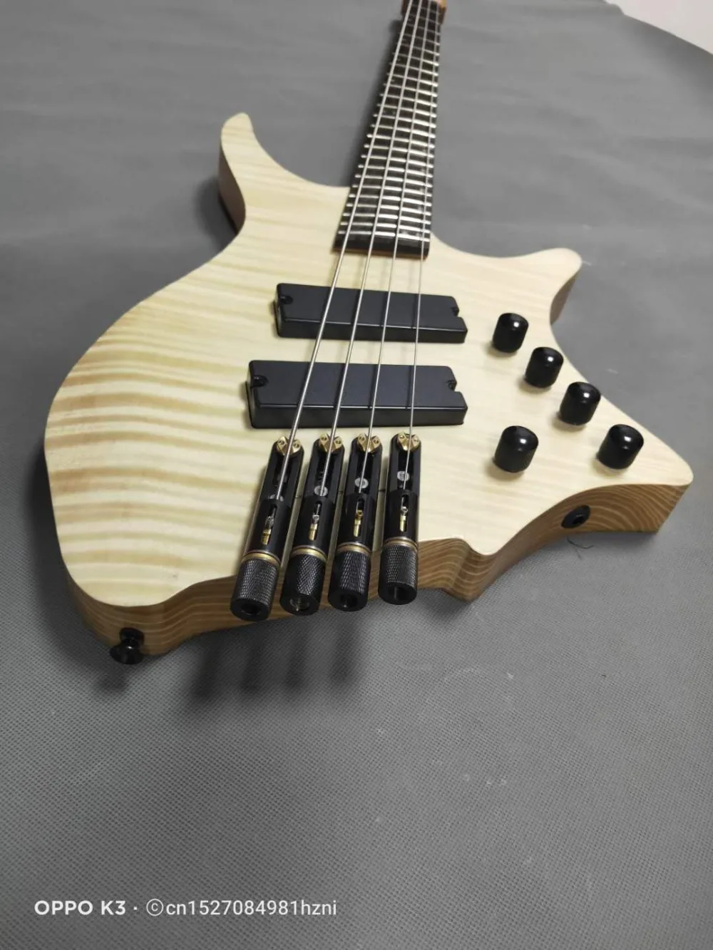 

New 4 string headless bass electric guitar, neck twist, new headless bridge, tilted fingerboard, custom 5 string 6 string electr