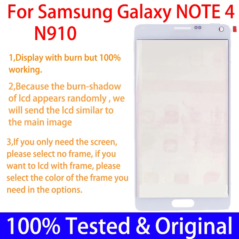 Оригинальный сменный ЖК-дисплей 5 7 'ɻurn Shadow для SAMSUNG Galaxy Note 4 Note4 N910 N910A N910F с
