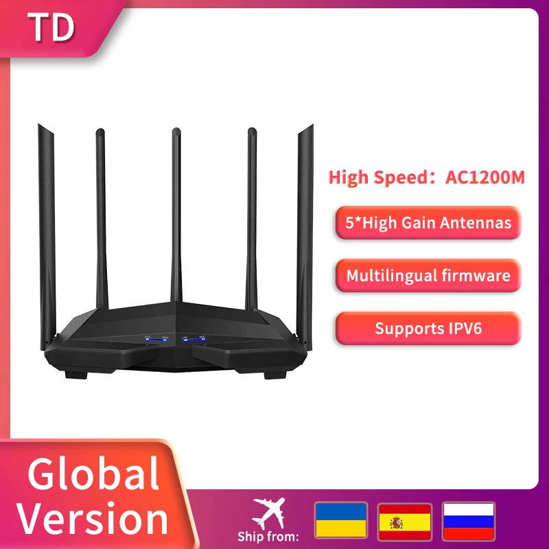 Цифровой роутер TD AC11 гигабитная версия 2 4 ГГц 5 Wi-Fi AC1200M с антеннами высоким