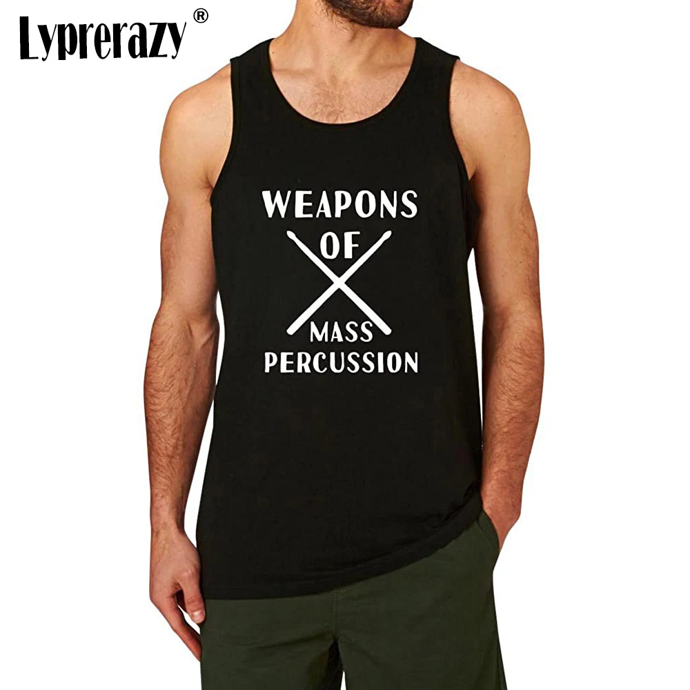 

Майка Lyprerazy мужская с принтом «оружие массы перкуссионного барабана», Повседневная тенниска для фитнеса, хлопковая майка с надписью, лето