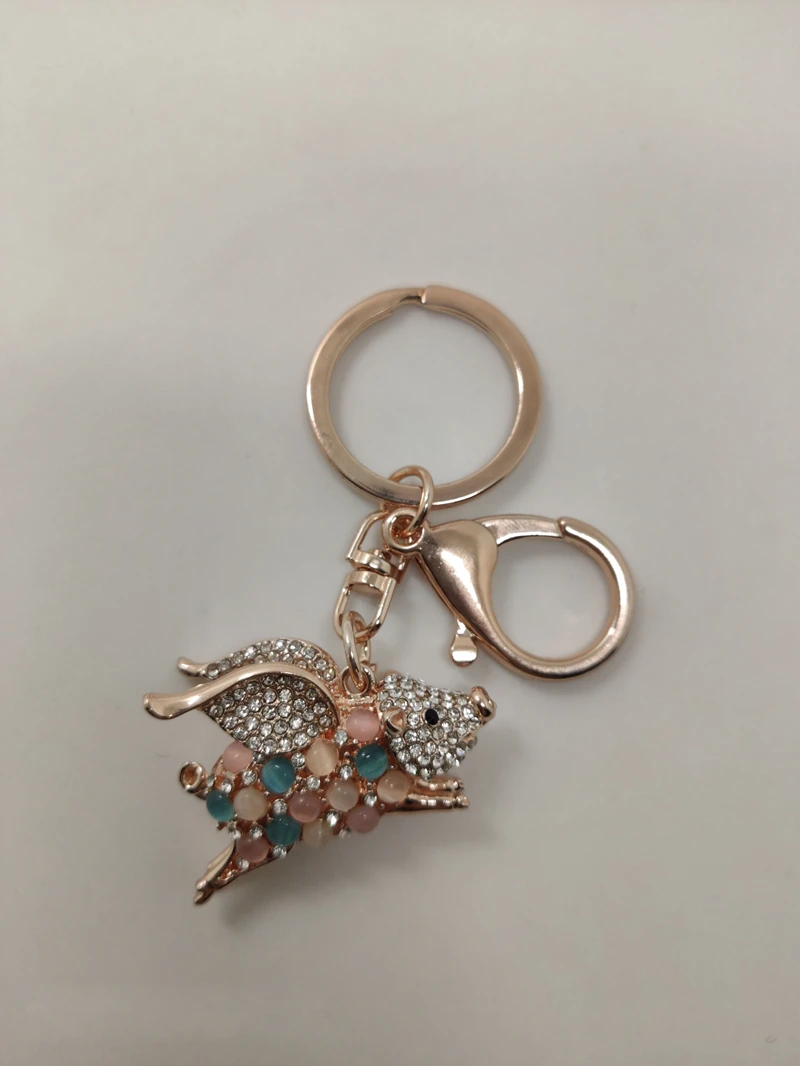 Брелок для ключей с кристаллами и разноцветными камнями милая сумка украшение