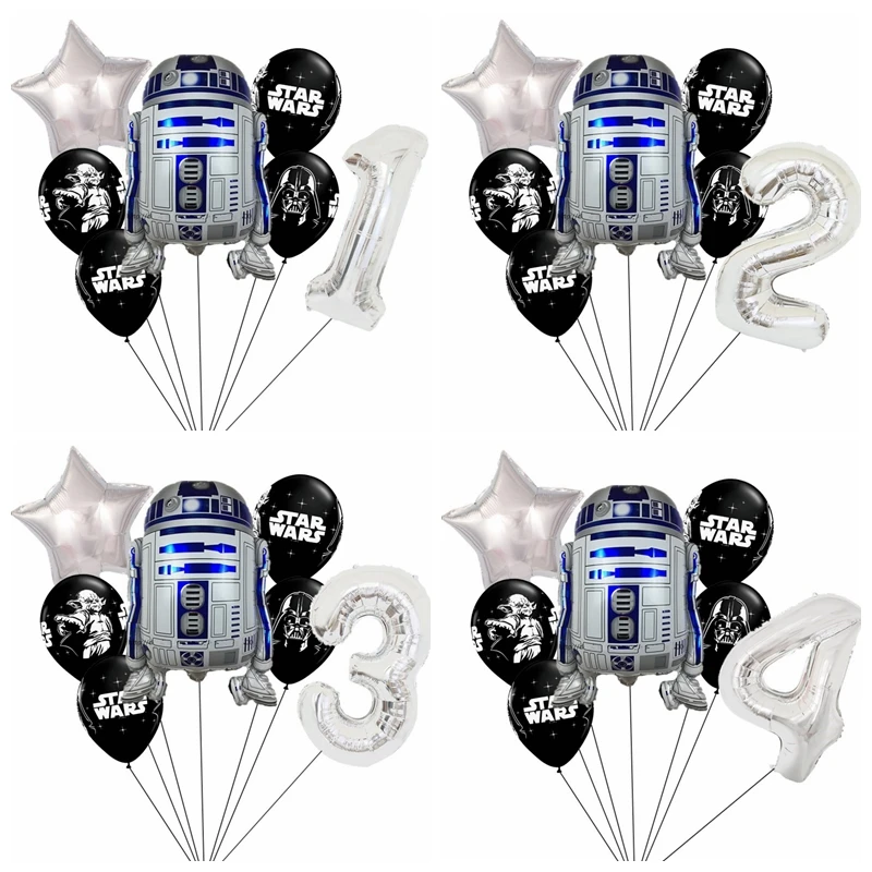 1set Star Wars Balloons Birthday Party Decoration Master Yoda Robot Balloon Kids Toys Globos Cumpleanos Infantiles | Дом и сад