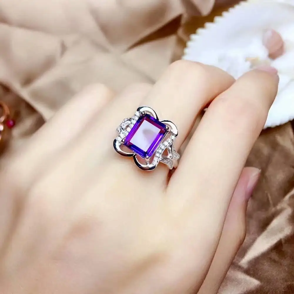 

shilovem 925 sterling silver Piezoelectricity amethyst Rings pendants fine Jewelry send necklace new wedding mtzj0810z0810agz