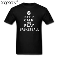new high quality cotton man t shirt summer new keep calm and play basketballer funny design print men t shirt d13