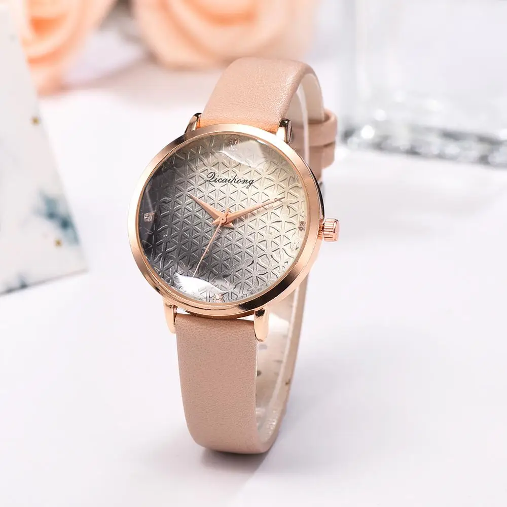 Женские наручные часы Reloj Mujer простой градиентный циферблат с бриллиантом ультра
