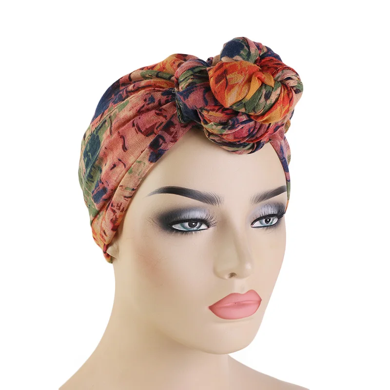 New women Big Flower turban Chemo Cancer Cap headwrap bandana cap Head Wrap Stretch Long Hair Scarf headscarf Turban Tie