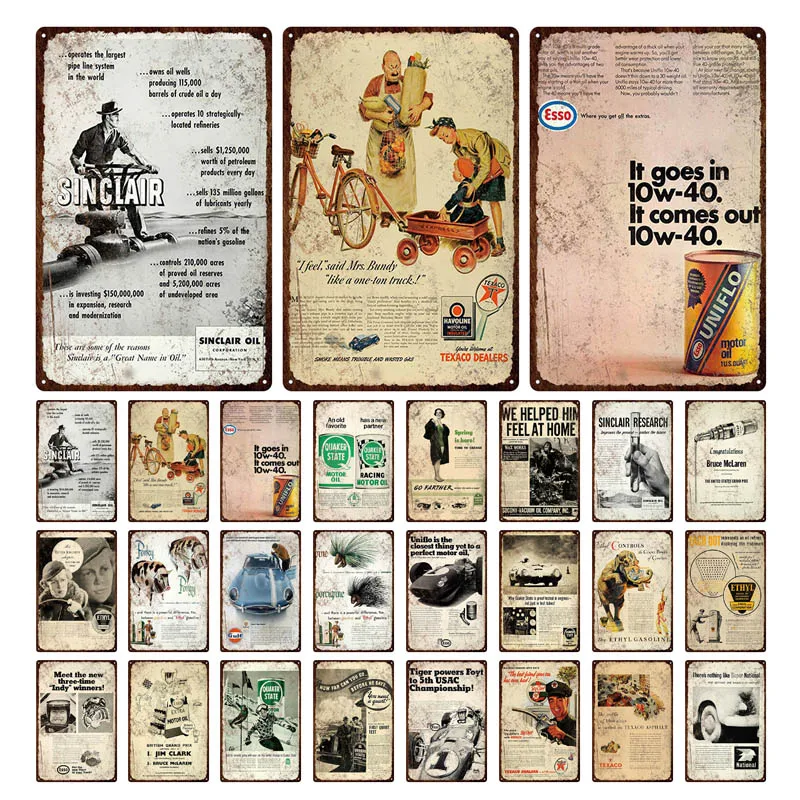 Оловянная металлическая ретро пластина для гаража винтажная моторного масла