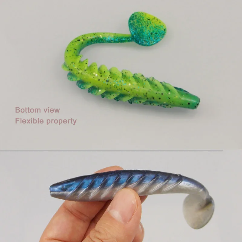 ESFISHING Soft Silicone Bait Ripple Shad 100mm 125mm For Pike Bass Fishing T Tail Jigging Pesca Artificial Fishing Lure Tackle