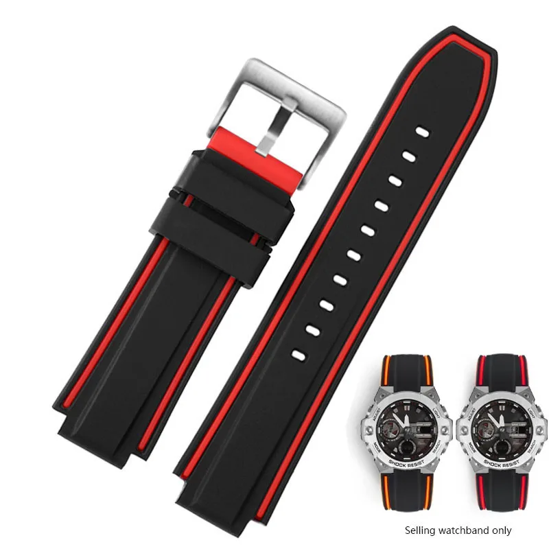 

Silicone Watch Strap For C-ASIO GST-B400 ECB-10PB/DP/YD/HR Belt Steel Heart Men's Watchband Convex Bracelet New Wristband