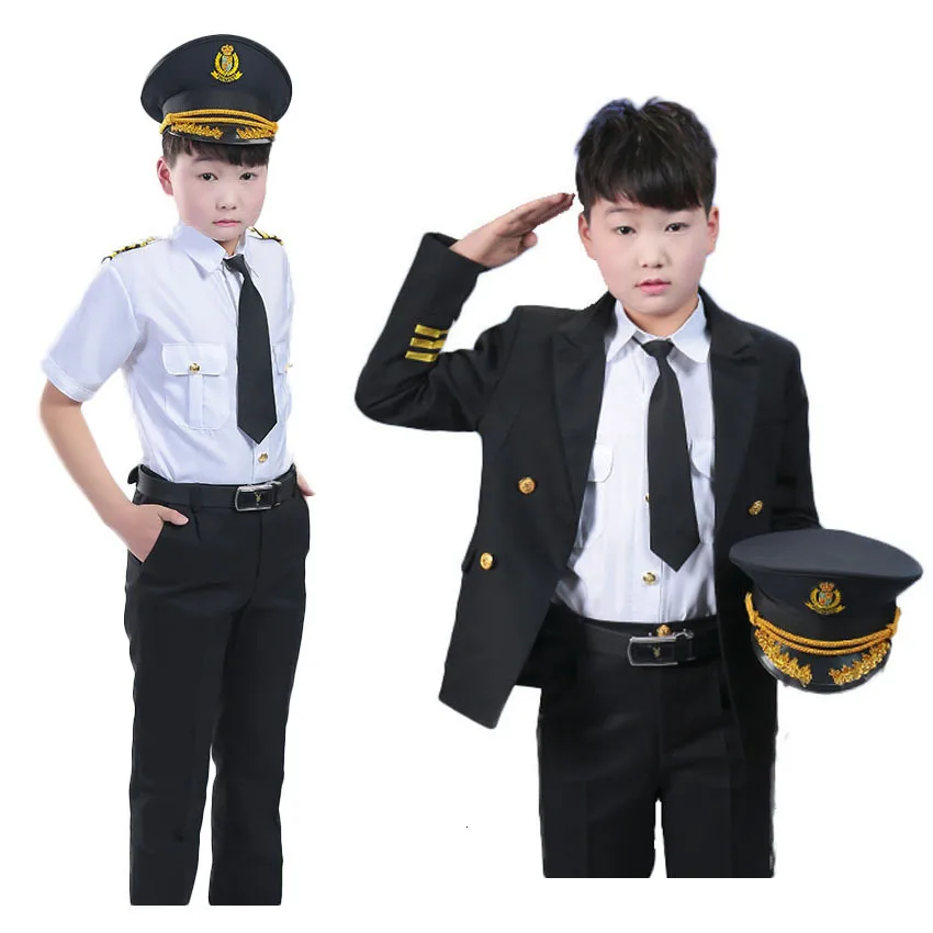 Детская Униформа пилота для мальчиков косплей костюмы Хэллоуин Карнавал Пурим