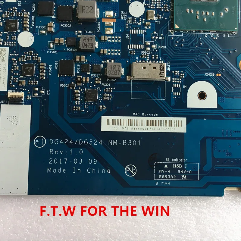 

5B20P20644 MB FOR para Lenovo Laptop Motherboard 320-15IAP CPU N3350 SR2Z7 NM-B301 100% probado