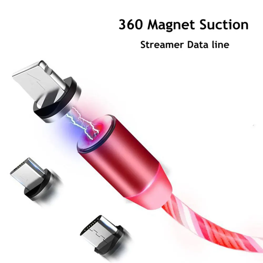 Стример линия передачи данных Магнитный Micro USB кабель для Iphone xsmax Xiaomi 9 huawei P30 P20 Micro usb type C волшебный свет зарядный кабель