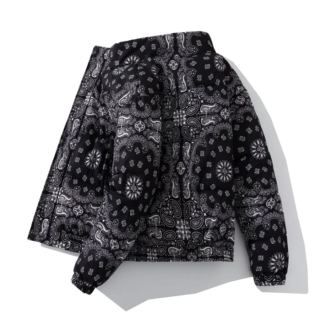 Winter Wear Harajuku Jacket Bubble Coat Men Black Clothes Warm Cashew Parkas Thicken Outerwear Fashion Streetwear Tops Male 3XL