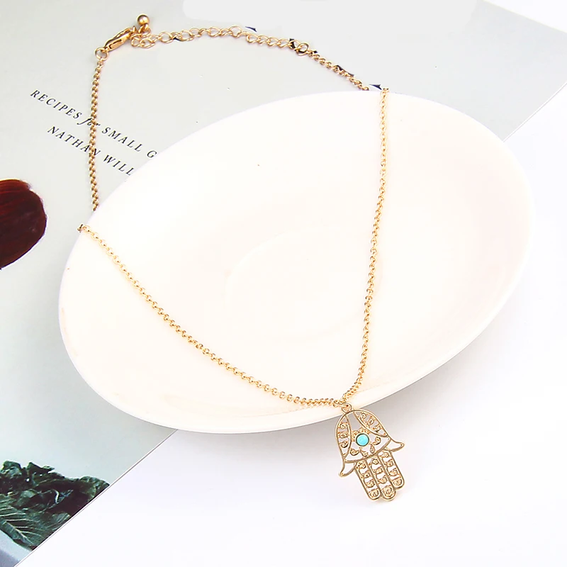 Оптовая продажа винтажное серебристое ожерелье золотистого цвета с кулоном в