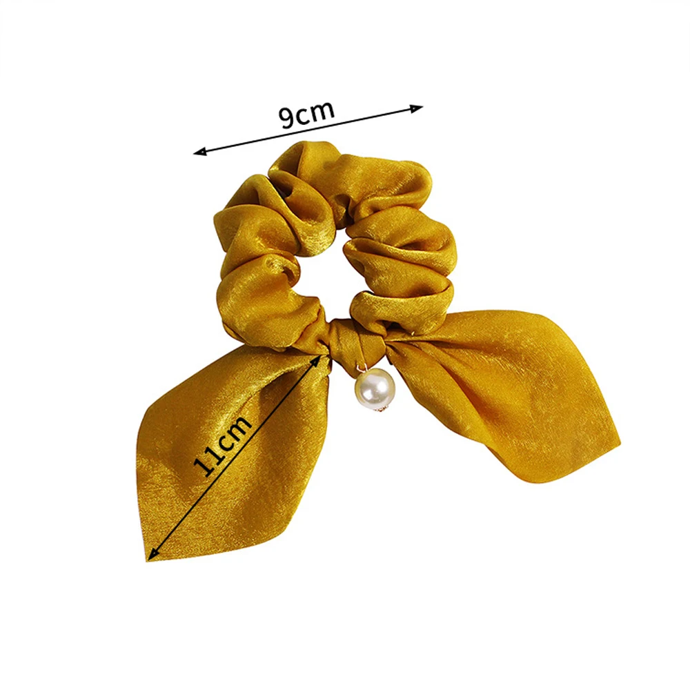 Женские резинки для волос с бантом и жемчугом элегантные эластичные винтажные